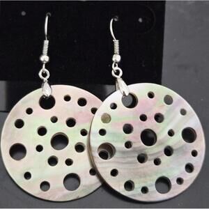 Abalone Shell Iridescent Hook Earrings NWT